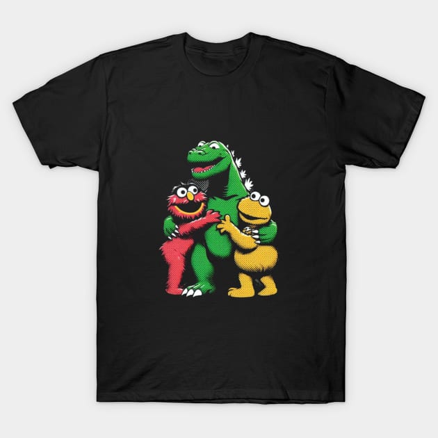 Muppets & Godzilla T-Shirt by fadinstitute